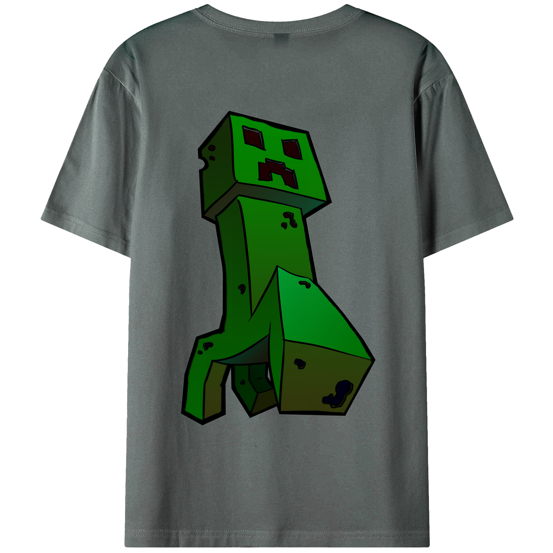 （画像用） マインクラフト ブロックの世界 Minecraft MC Block world 綿100％ メンズ半袖Tシャツ（バックプリント） 通気性